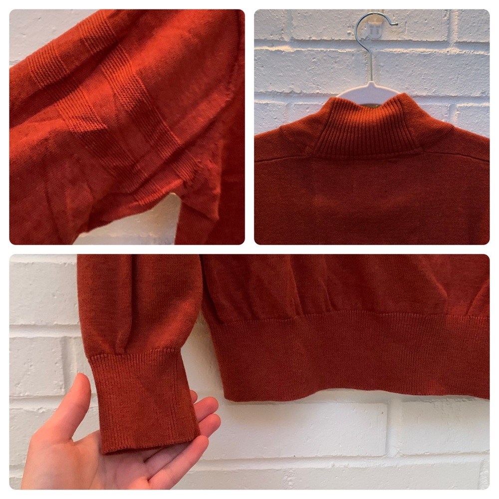 F/X Fusion Rust 1/4 Button Down Sweater Shirt - image 6